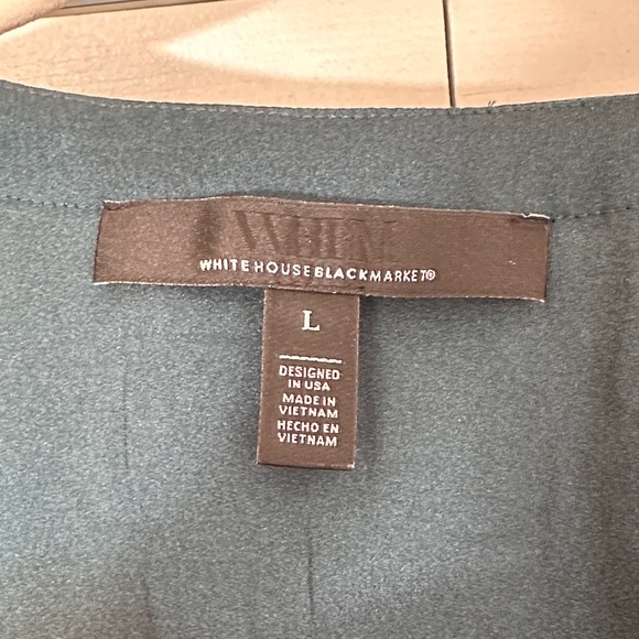 White House Black Market Green and Blue Floral Blouse - Picture 2 of 6